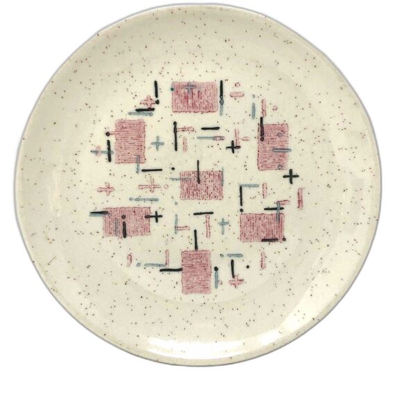 Metlox Tickled Pink 6" Bread Plates Vernon Ware 50s Dinnerware MCM Set of 4 - Picture 7 of 16